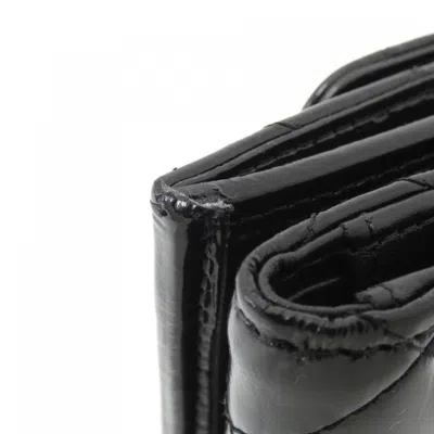 Pre-owned Chanel Black Leather Wallet (tri-fold) ()