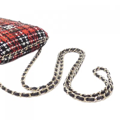 Pre-owned Chanel Black Red Color Tweed Shoulder Bag ()