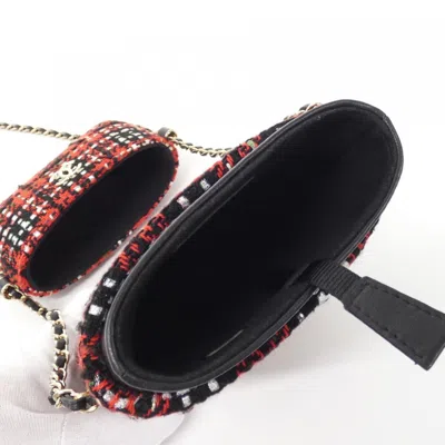 Pre-owned Chanel Black Red Color Tweed Shoulder Bag ()