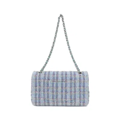 Pre-owned Chanel Blue Green Pink White Tweed Shoulder Bag ()