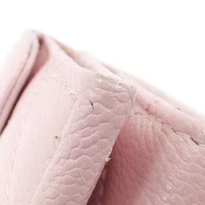 Pre-owned Chanel Light Pink Grained Calfskin Middle Wallet (tri-fold) ()
