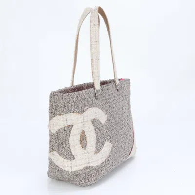 Pre-owned Chanel Ligne Cambon Gray Leather Tote Bag ()