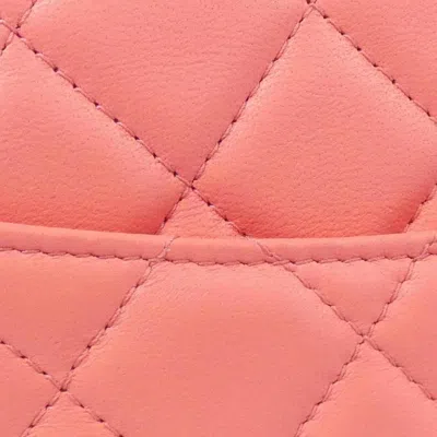 Pre-owned Chanel Pink Leather Chain/shoulder Wallet ()