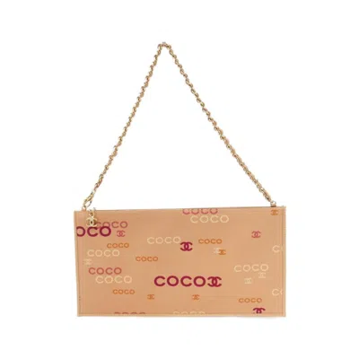 Pre-owned Chanel Salmon Pink Canvas Shoulder Bag ()