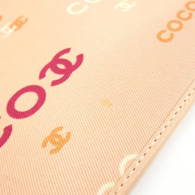 Pre-owned Chanel Salmon Pink Canvas Shoulder Bag ()
