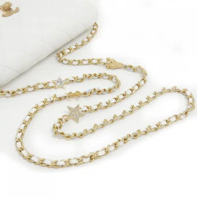 Pre-owned Chanel White Grained Calfskin Chain/shoulder Wallet ()
