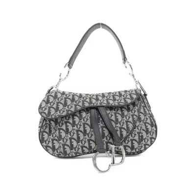 Pre-owned Dior Christian  Black Gray Silver White Canvas Shoulder Bag ()
