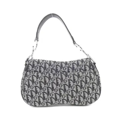 Pre-owned Dior Christian  Black Gray Silver White Canvas Shoulder Bag ()