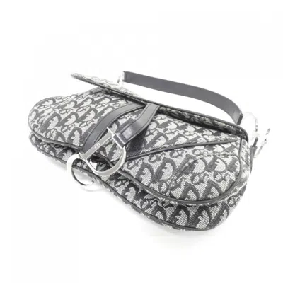 Pre-owned Dior Christian  Black Gray Silver White Canvas Shoulder Bag ()