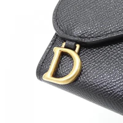 Pre-owned Dior Christian  Black Leather Wallet (tri-fold) ()