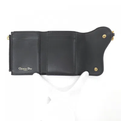 Pre-owned Dior Christian  Black Leather Wallet (tri-fold) ()