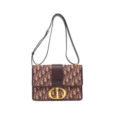 Pre-owned Dior Christian  Burgundy Canvas Shoulder Bag ()