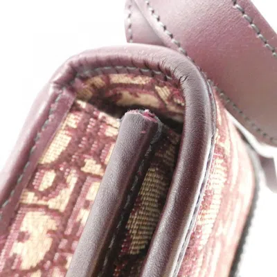 Pre-owned Dior Christian  Burgundy Canvas Shoulder Bag ()