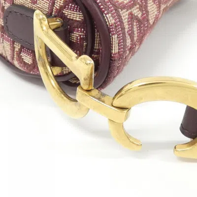 Pre-owned Dior Christian  Burgundy Canvas Handbag Saddle Bag ()