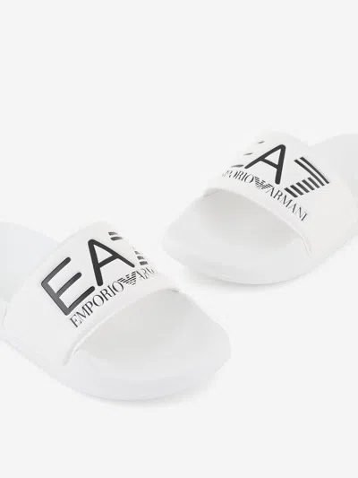 Ea7 Boys Logo Sliders In White