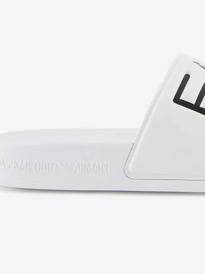 Ea7 Boys Logo Sliders In White