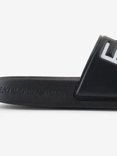 Ea7 Boys Logo Sliders In Black