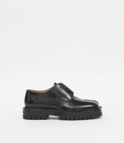 Maison Margiela Women's Leather Tabi Lace-up Shoes In Black
