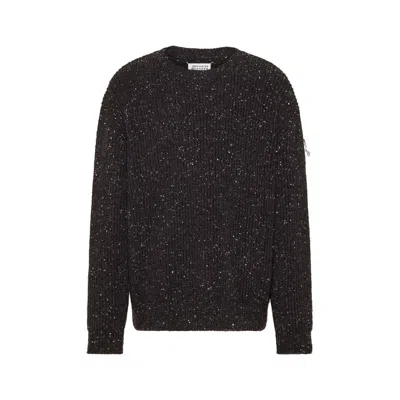 Maison Margiela Shetland Wool Sweatshirt Man Charcoal In Gray