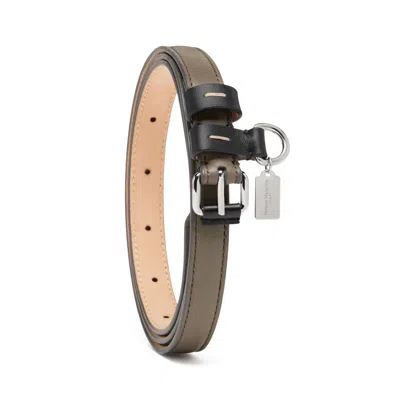 Maison Margiela Contrast Leather Belt Unisex Graphite And Black