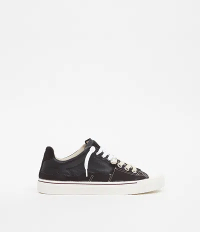 Maison Margiela Black Leather And Canvas New Evolution Sneakers