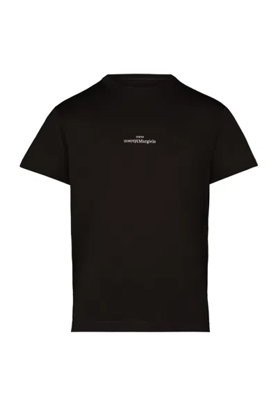 Maison Margiela Distorted Logo T-shirt In Black