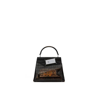 Maison Margiela Snatched Handbag Small Unisex Black And Brown
