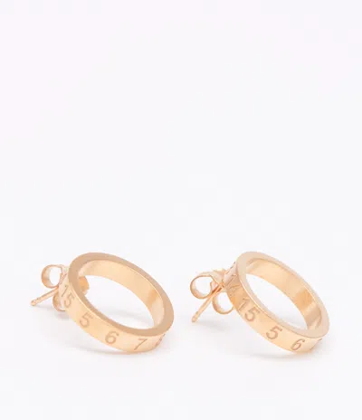 Maison Margiela Numerical Earrings Unisex Yellow Gold Plating Burattato