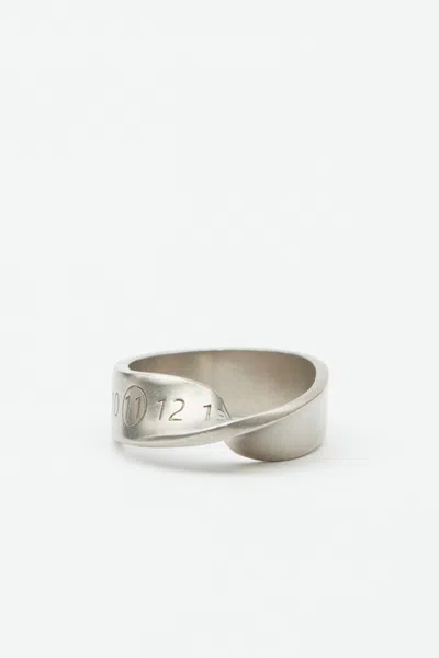 Maison Margiela Logo Twisted Number Ring Man Silver