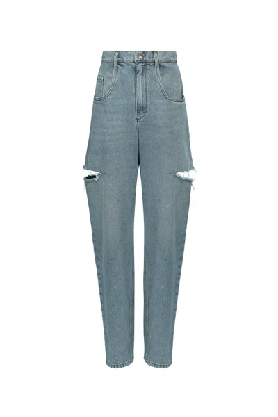 Maison Margiela Denim Jeans With Slash Details Woman Blue Jeans In Blue