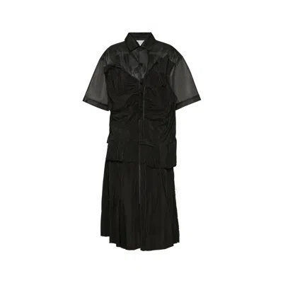 Maison Margiela Abito Chemisier In Rete Nera Donna