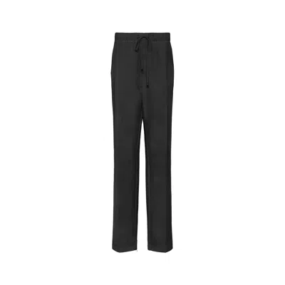 Maison Margiela Wool Mohair Trousers Woman Dark Avion In Black