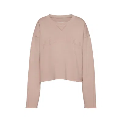 Maison Margiela Firm Fleece Sweatshirt Woman Powder In Neutral