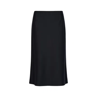 Maison Margiela Wool Twill A-line Skirt Woman Navy