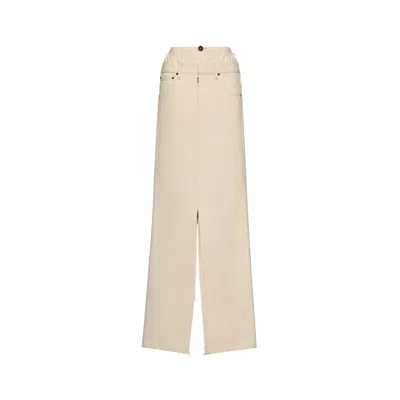 Maison Margiela Anonymity Of The Lining Denim Skirt Woman Cream In Neutral