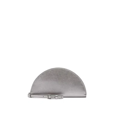 Maison Margiela Mini Half Moon Pouch Unisex Metallic Grey