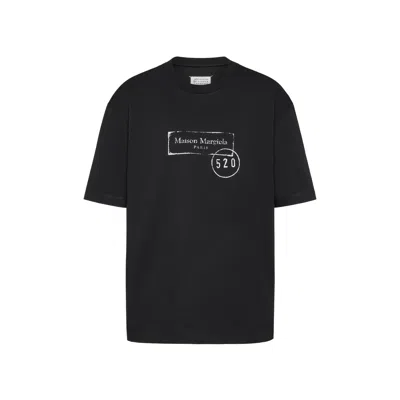 Maison Margiela 520 Stamp Print T-shirt Man Black In Black