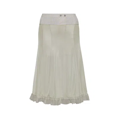 Maison Margiela Anonymity Of The Lining Skirt Woman Aloe And Beige In Green