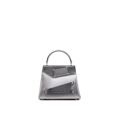 Maison Margiela Snatched Handbag Small Unisex Metallic Grey