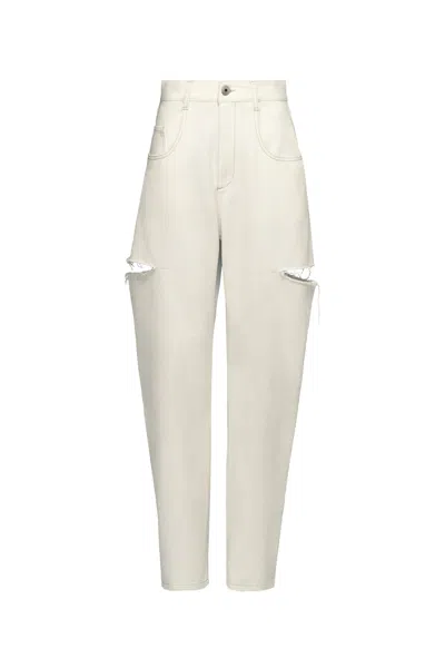 Maison Margiela Denim Jeans With Slash Details Woman White In White