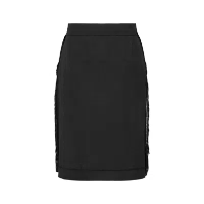 Maison Margiela Midi Skirt Woman Carbon Melange And Black
