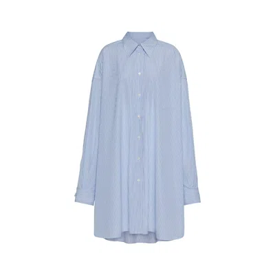 Maison Margiela Cotton Poplin Pinstripe Shirt Woman White