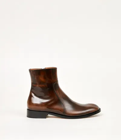 Maison Margiela Waxed Leather Boots Man Nutmeg
