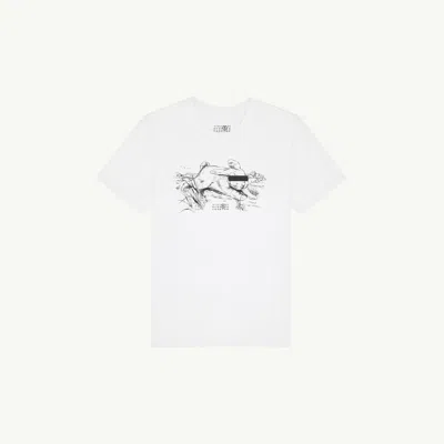 Mm6 Maison Margiela White Rabbit Print T-shirt In White