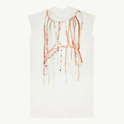 Mm6 Maison Margiela Pearl Jersey Dress In White