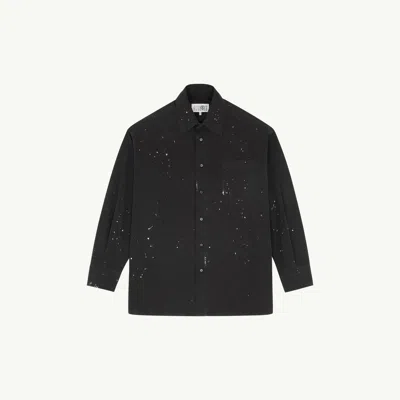 Mm6 Maison Margiela Paint Residue Shirt In Blue