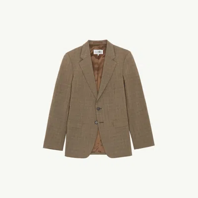 Mm6 Maison Margiela Check Suit Jacket In Brown