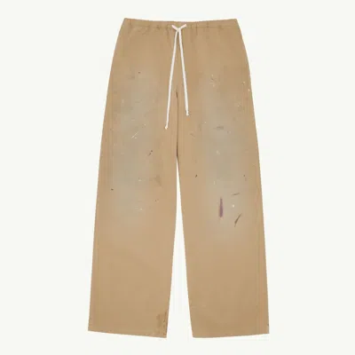 Mm6 Maison Margiela Paint Splatter Wide Leg Gabardine Pants