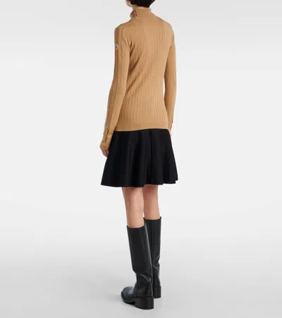 Moncler Wool And Cashmere Turtleneck Sweater In Brown