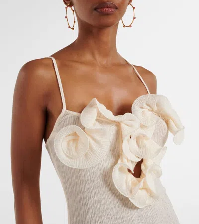 Magda Butrym Floral-appliqué Crêpe Midi Dress